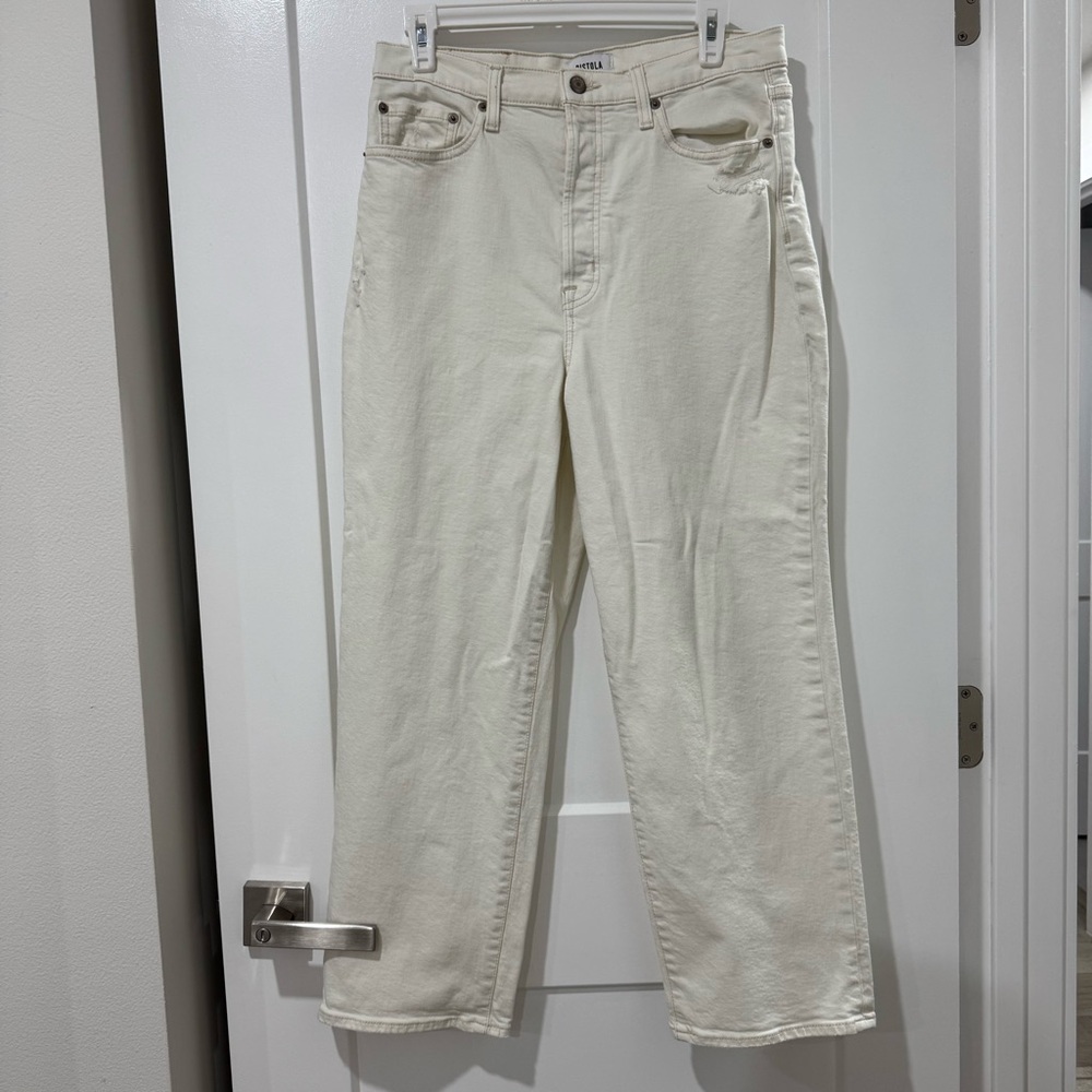 Pistola Cream Straight Leg Jeans